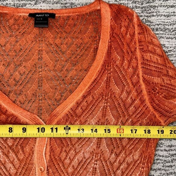 New Avant Toi Silk/Alpaca Wool Orange Cardigan Small - Picture 9 of 14